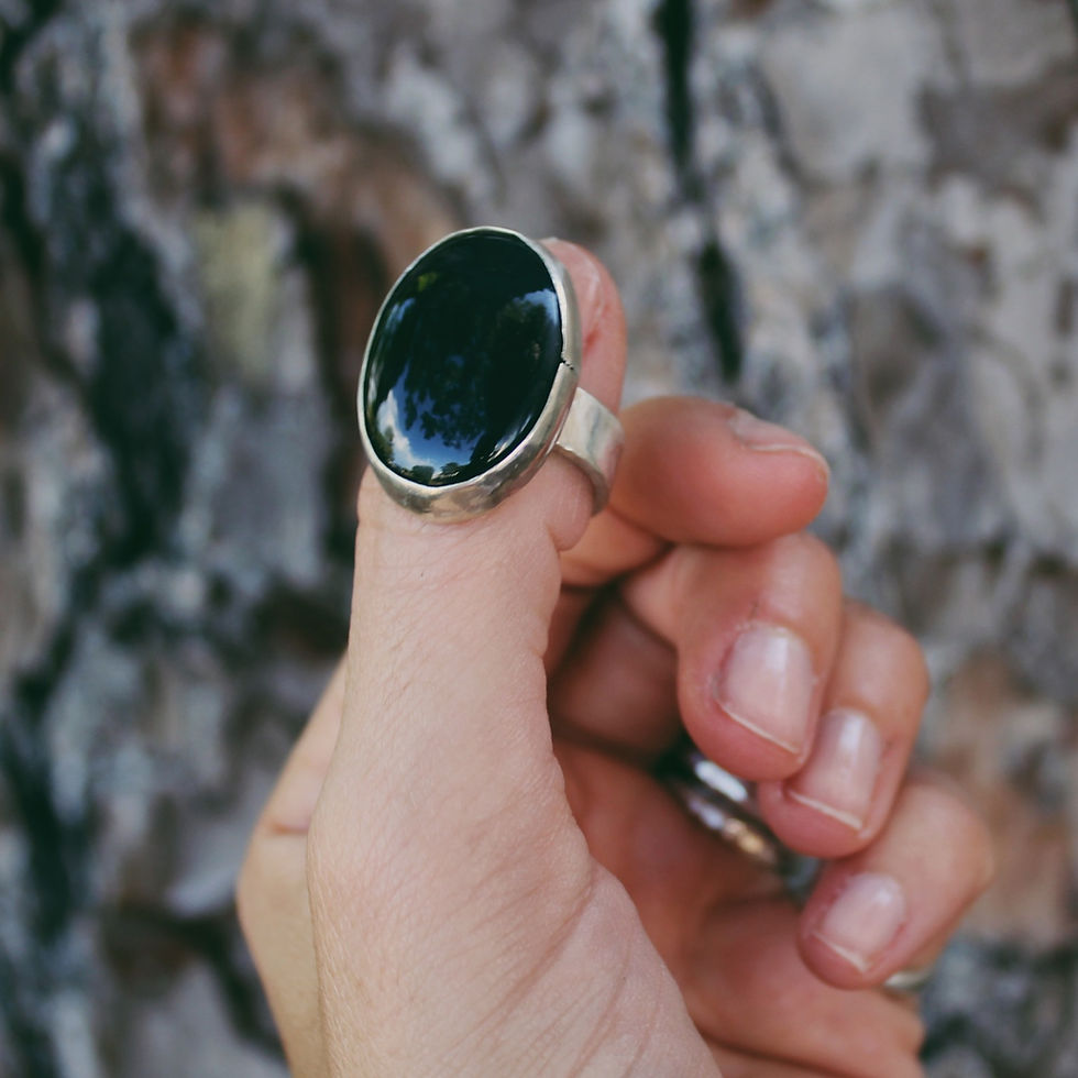 Thumbnail: vintage rainbow obsidian ring 8