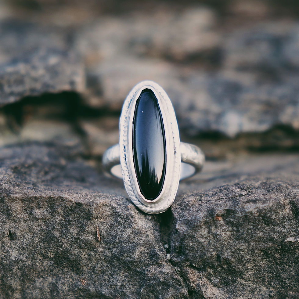 Thumbnail: onyx twisted wire ring 5