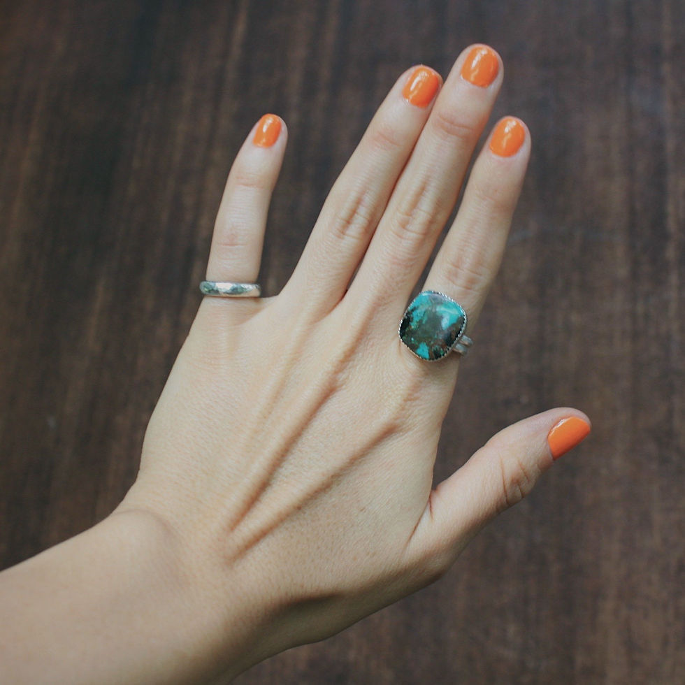 Thumbnail: square turquoise ring 7.5