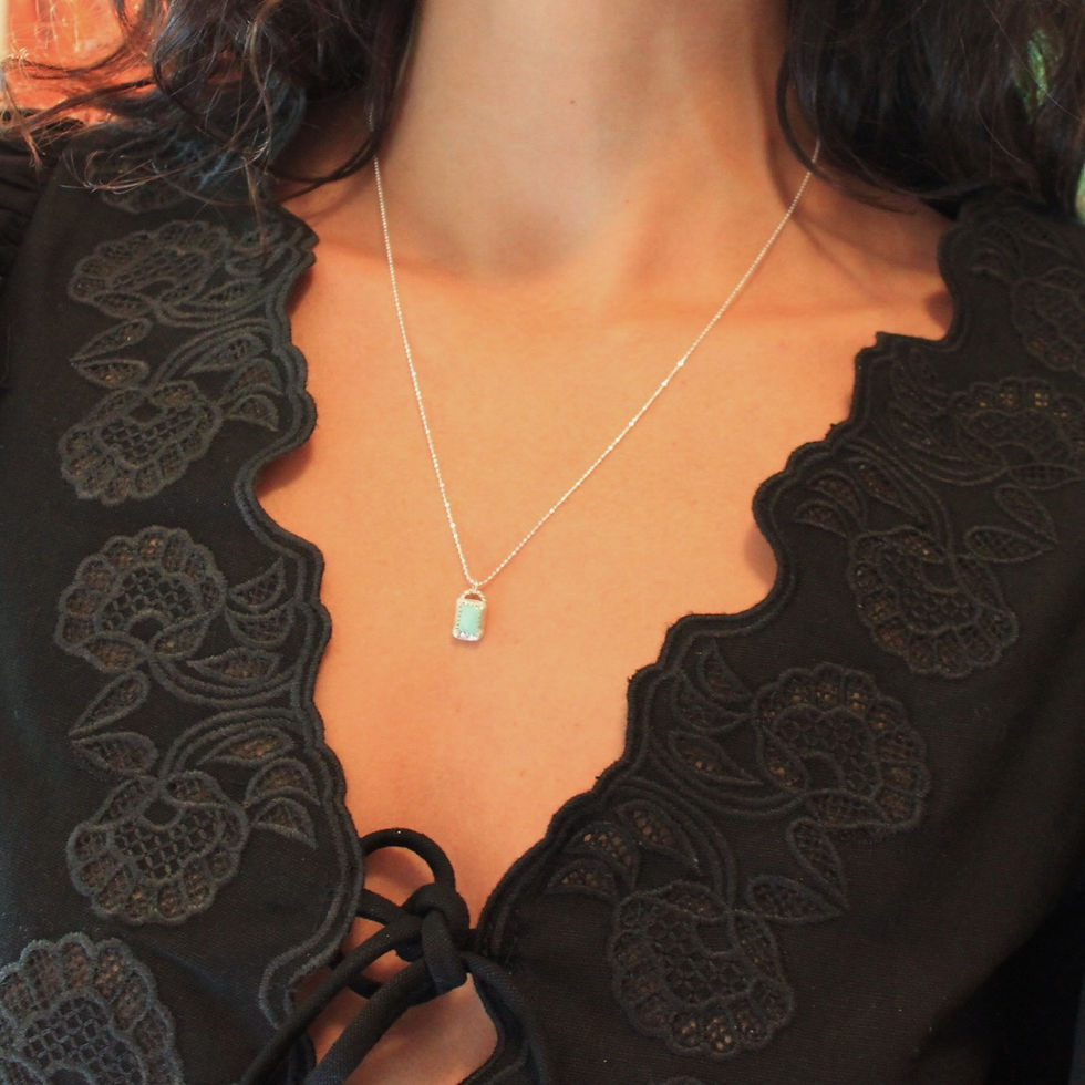 Thumbnail: tiny turquoise necklace