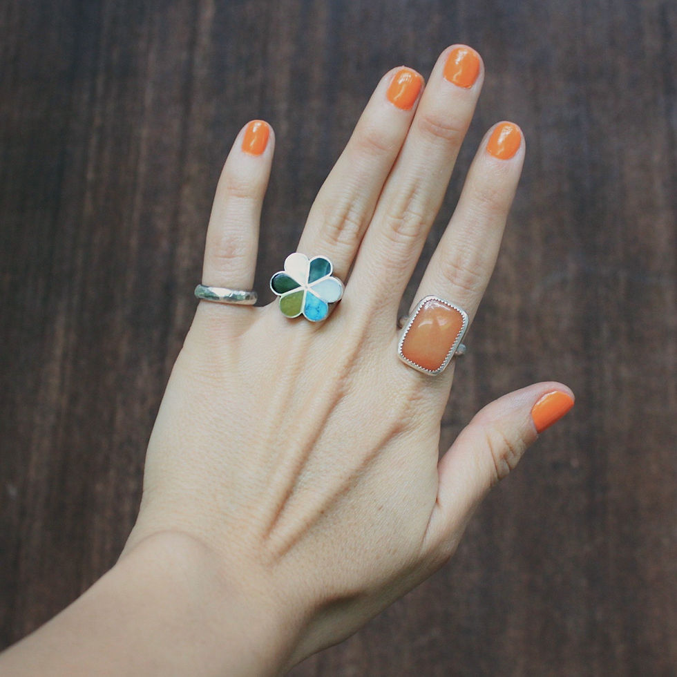Thumbnail: orange agate ring 6.25
