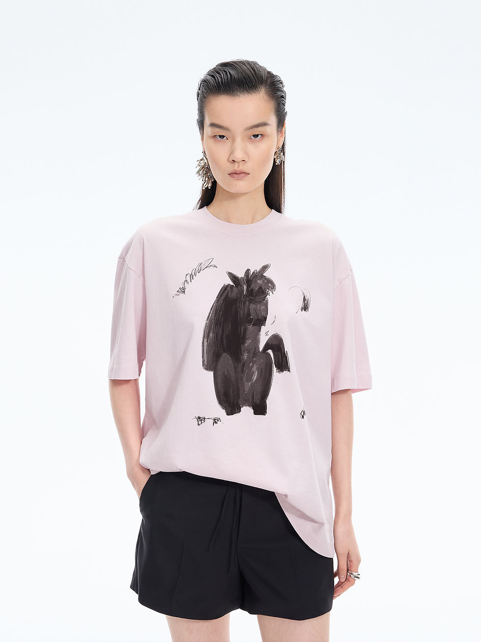 Thumbnail: Loose pony graphic cotton tee