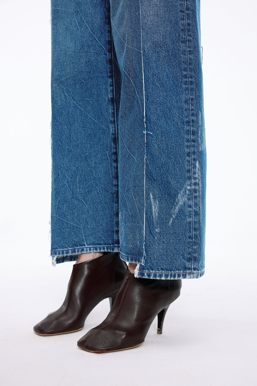 Thumbnail: Straight two toned denim pants
