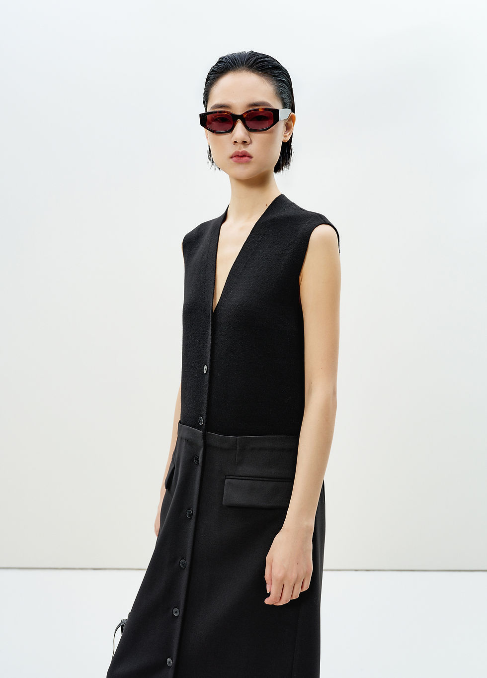 Thumbnail: Maxi woolen vest dress