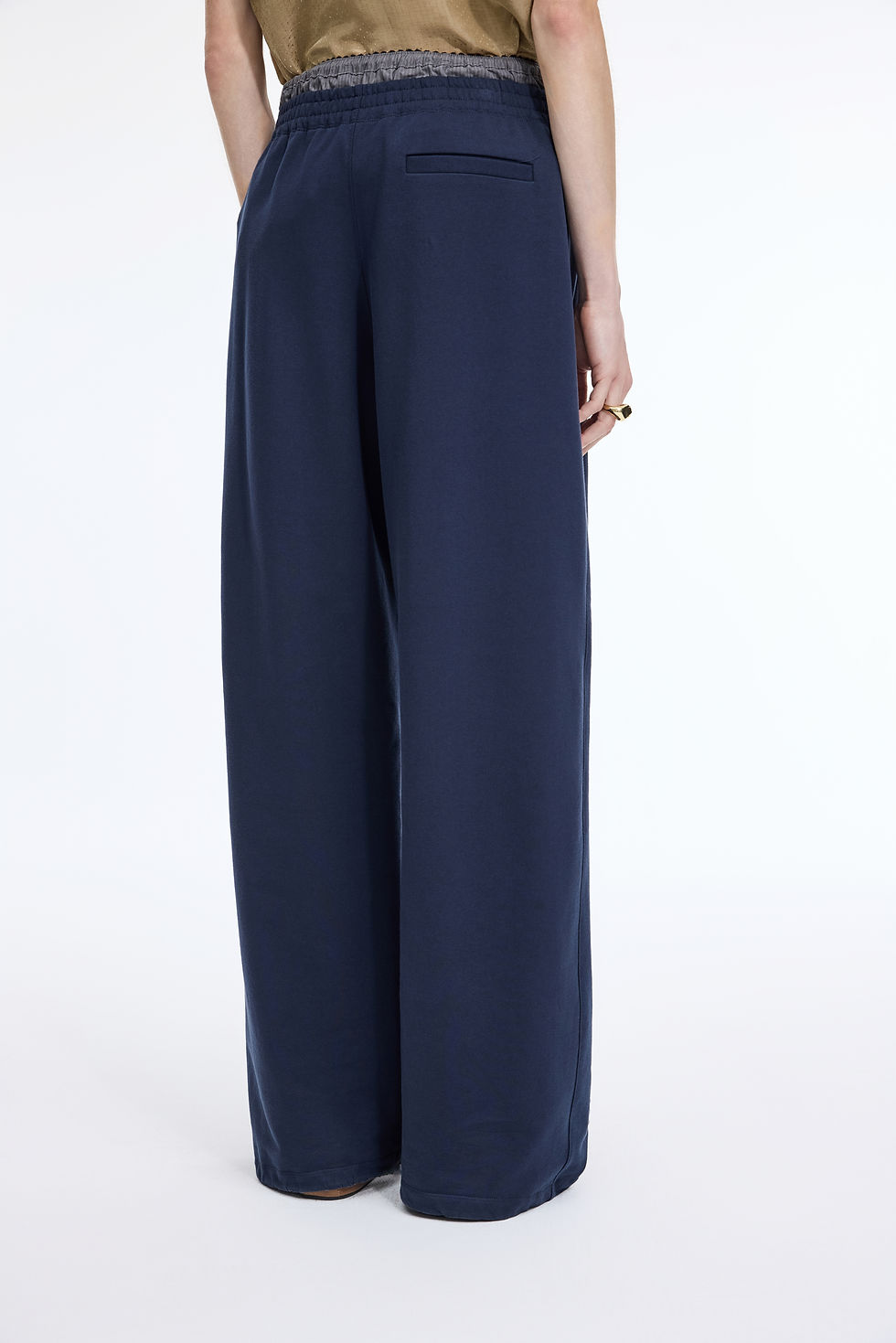 Thumbnail: Double waist wide-leg long pants