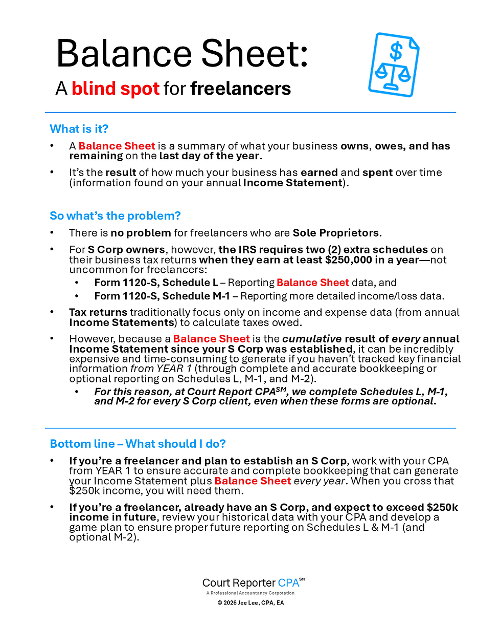 Balance Sheet: A Blind Spot for Freelancers