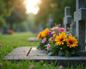 květiny na hrobě