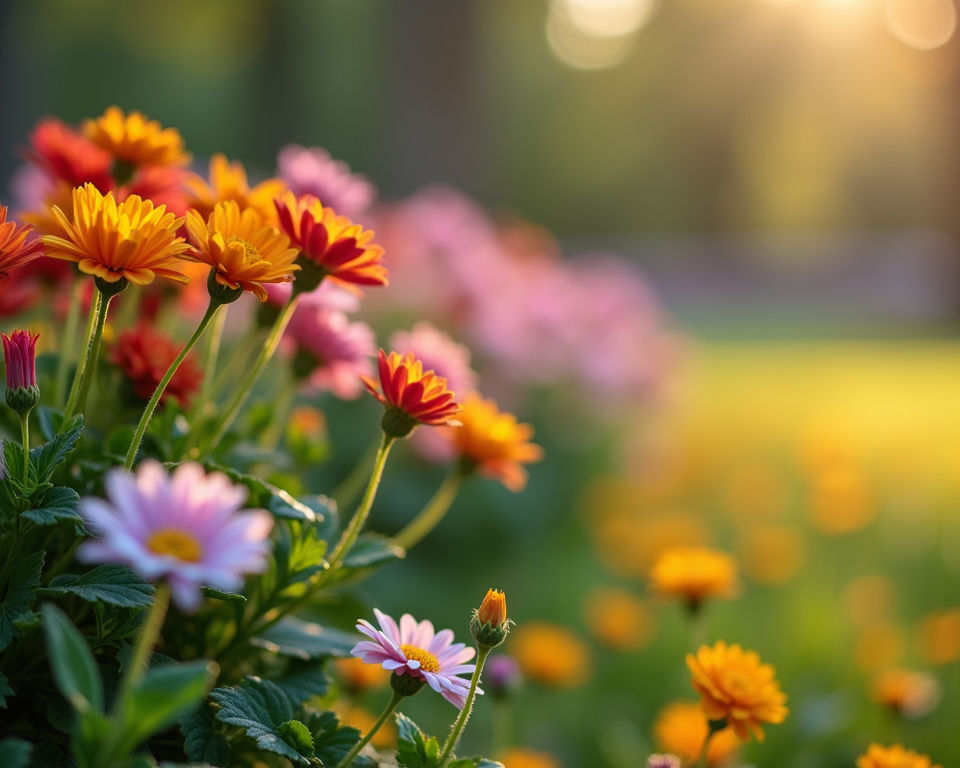 Close-up view of colorful flowers placed at a grave