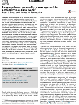 Language-based personality: A new approach to personality in a digital world