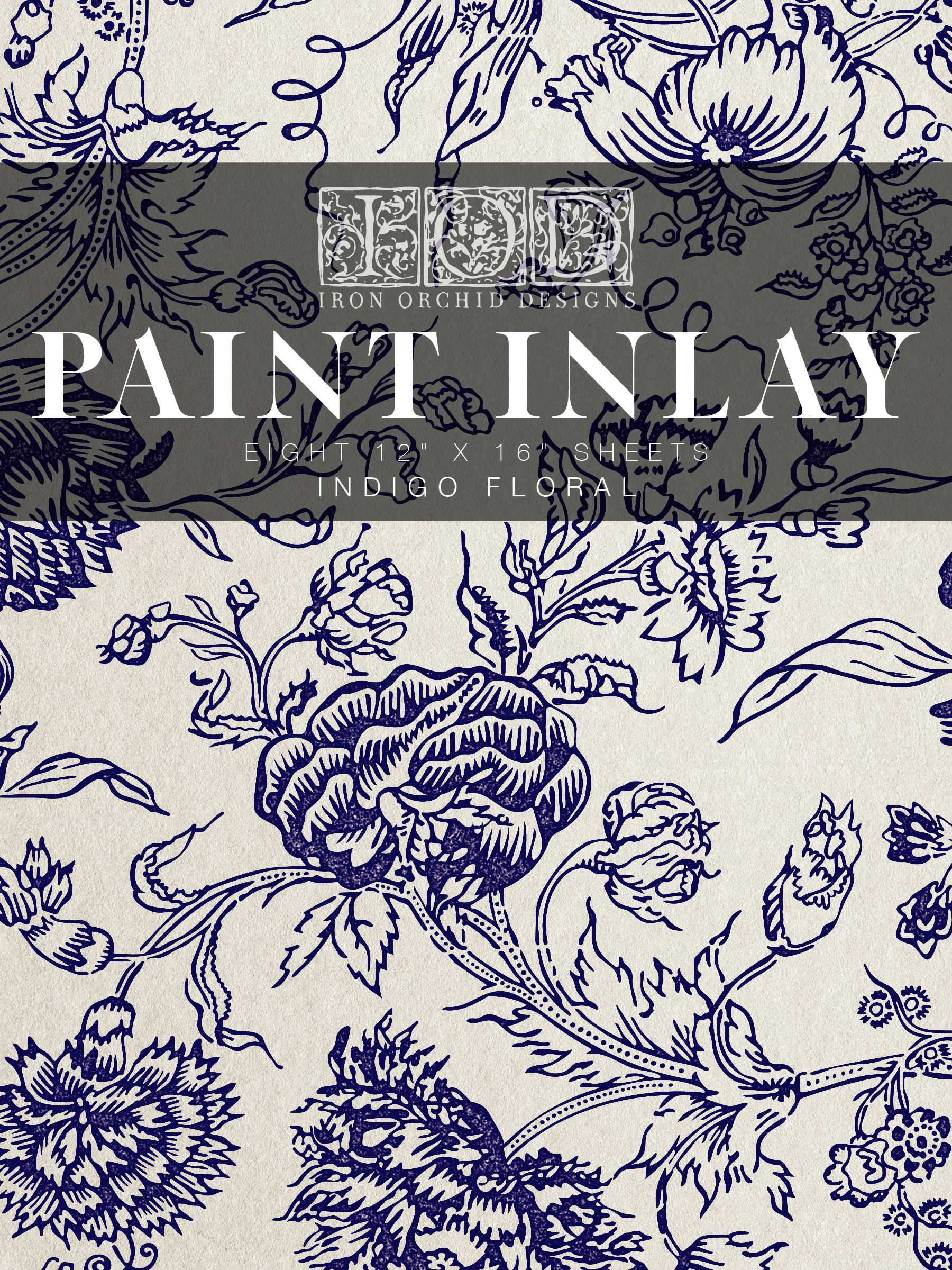 Indigo Floral - Paint Inlay