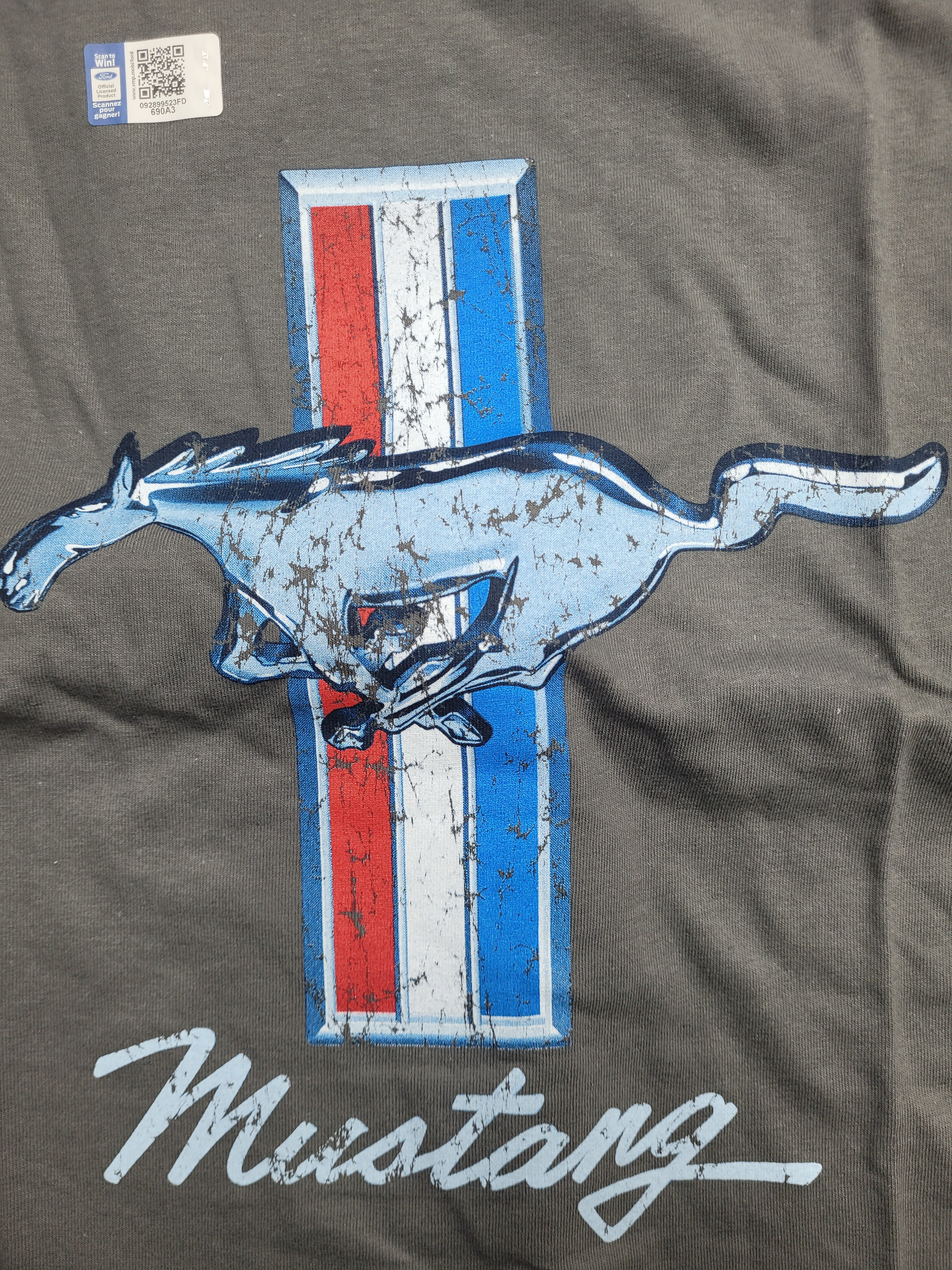 T-Shirt Homme Tri-Bar Mustang gris , taille M