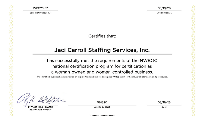 NWBOC Certificate