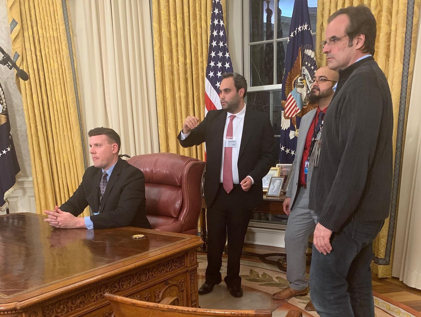 Crew working an Oval Office coverage assignment