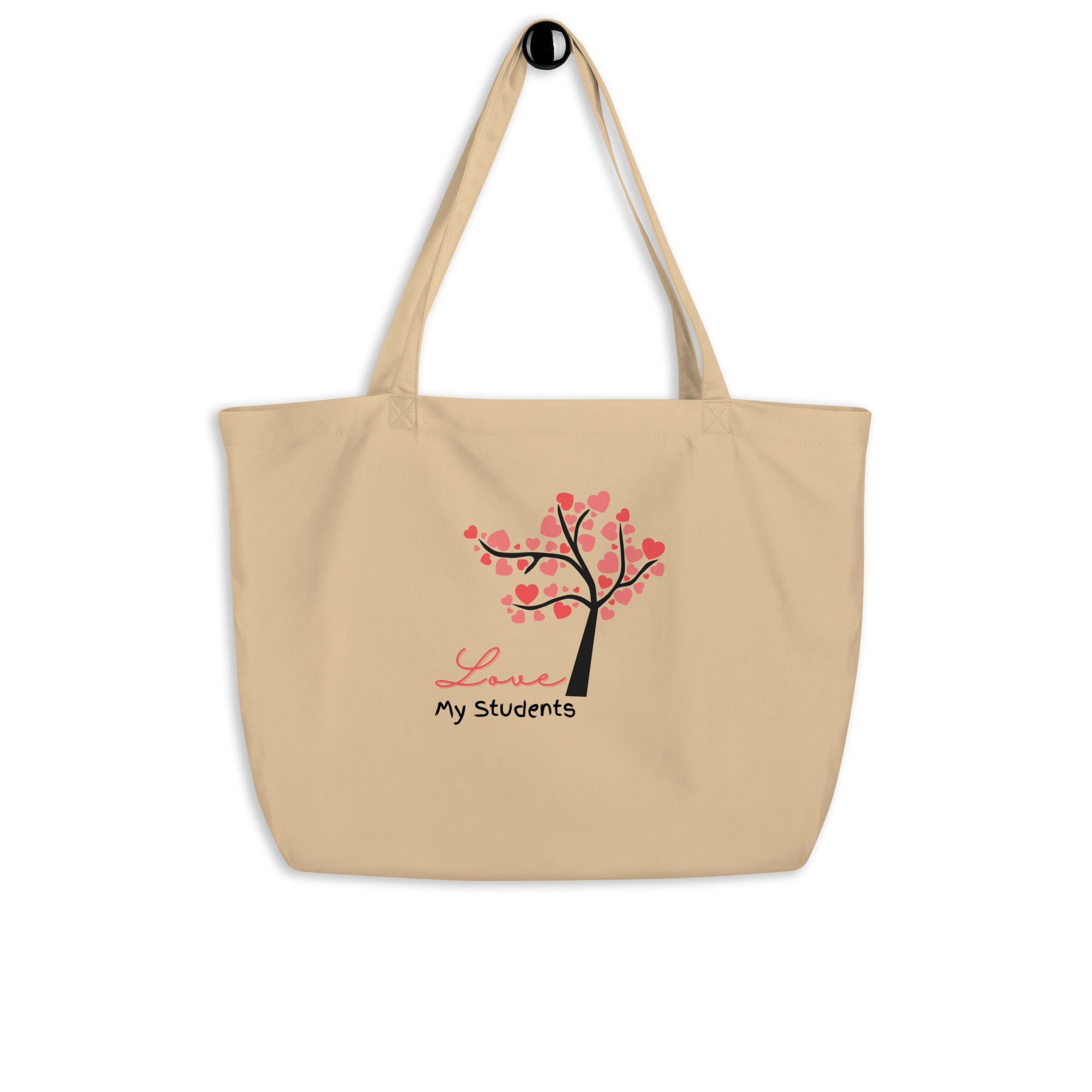 Large organic tote bag Love Students