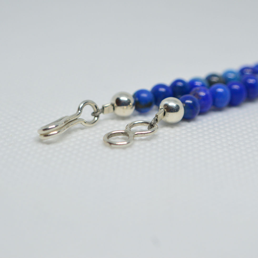 Thumbnail: Red, White & Denim Lapis Necklace