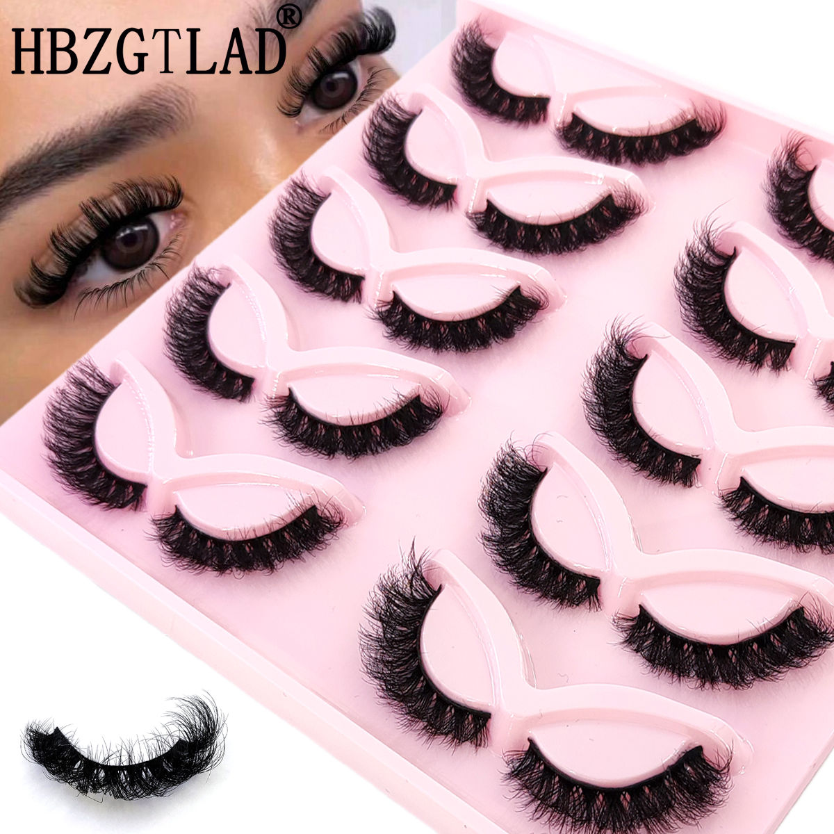 HBZGTLAD - 3D Faux Mink Lashes (Wispy & Fluffy / 7–10 Pairs)