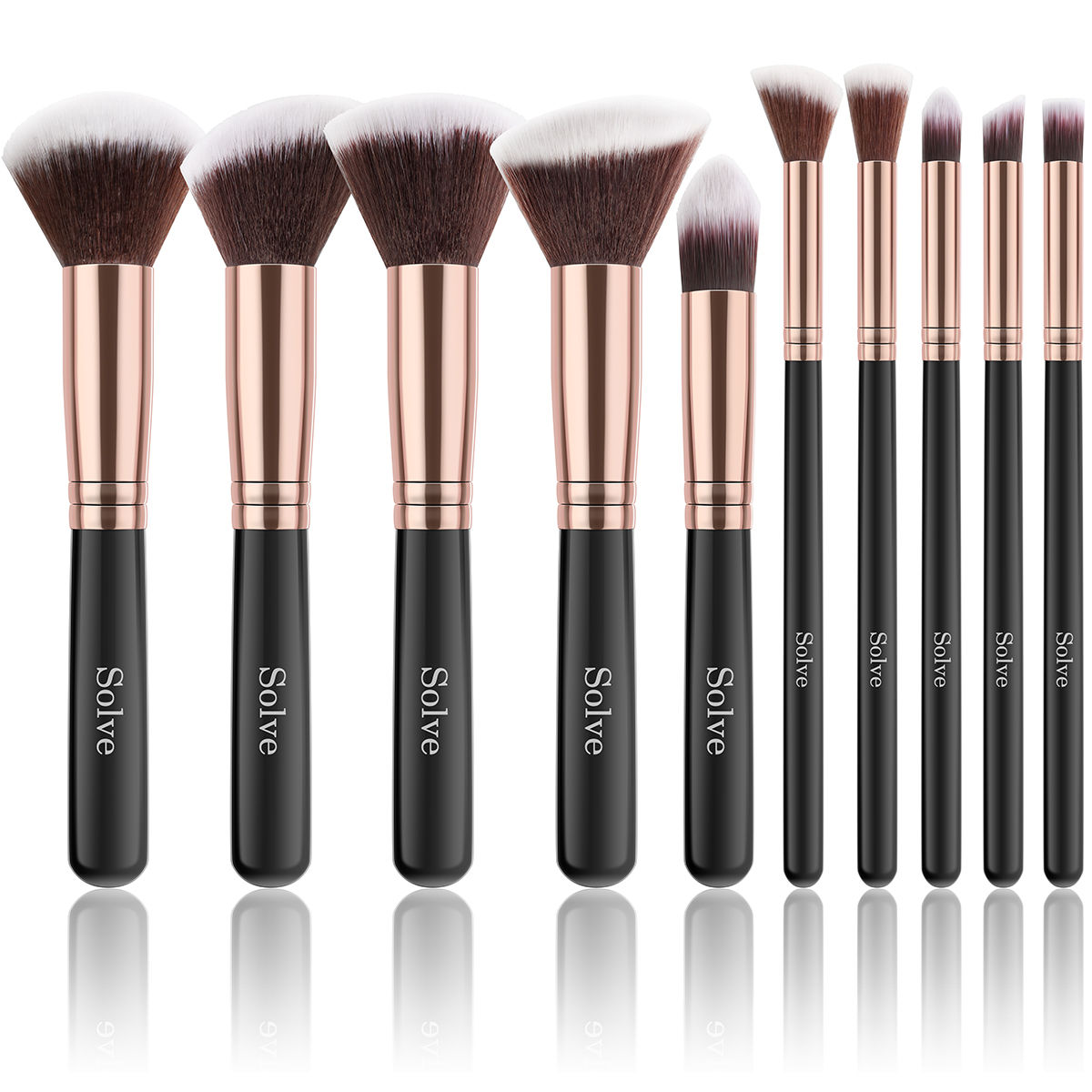 SOLVE - Premium Soft Makeup Brush Set (10 Pieces)