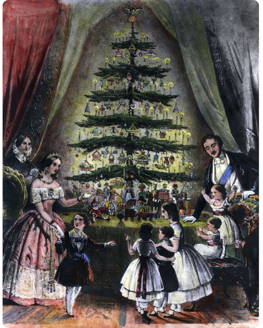 Queen Victoria und Prinz Albert vor dem Weihnachtsbaum, 1848