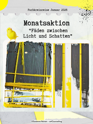 Bildkachel zur Aktion Fäden zwischen Licht und Schatten zur Farbe Gelb.