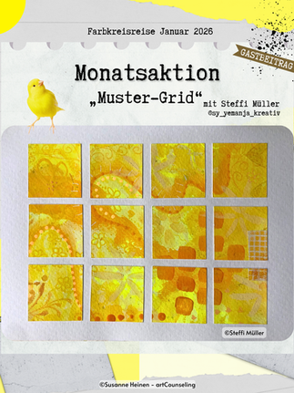 Bildkachel zur Monatsaktion Muster-Grid zur Farbe Gelb.