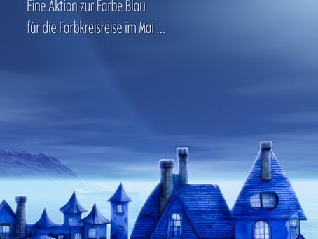 Blau über den Dächern: Eine Aktion der Farbkreisreise 2025