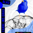  Blauer Kanarienvogel sitzt auf transparenten Schaumblasen vor hellem Hintergrund – Titelbild zur Farbkreisreise 2026, Farbe Blau im Mai.