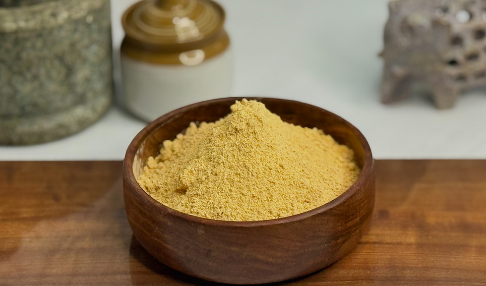 A bowl of traditional Andhra Kandi Podi.
