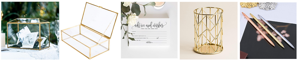 Wedding guest sign-in table elements for wedding day.