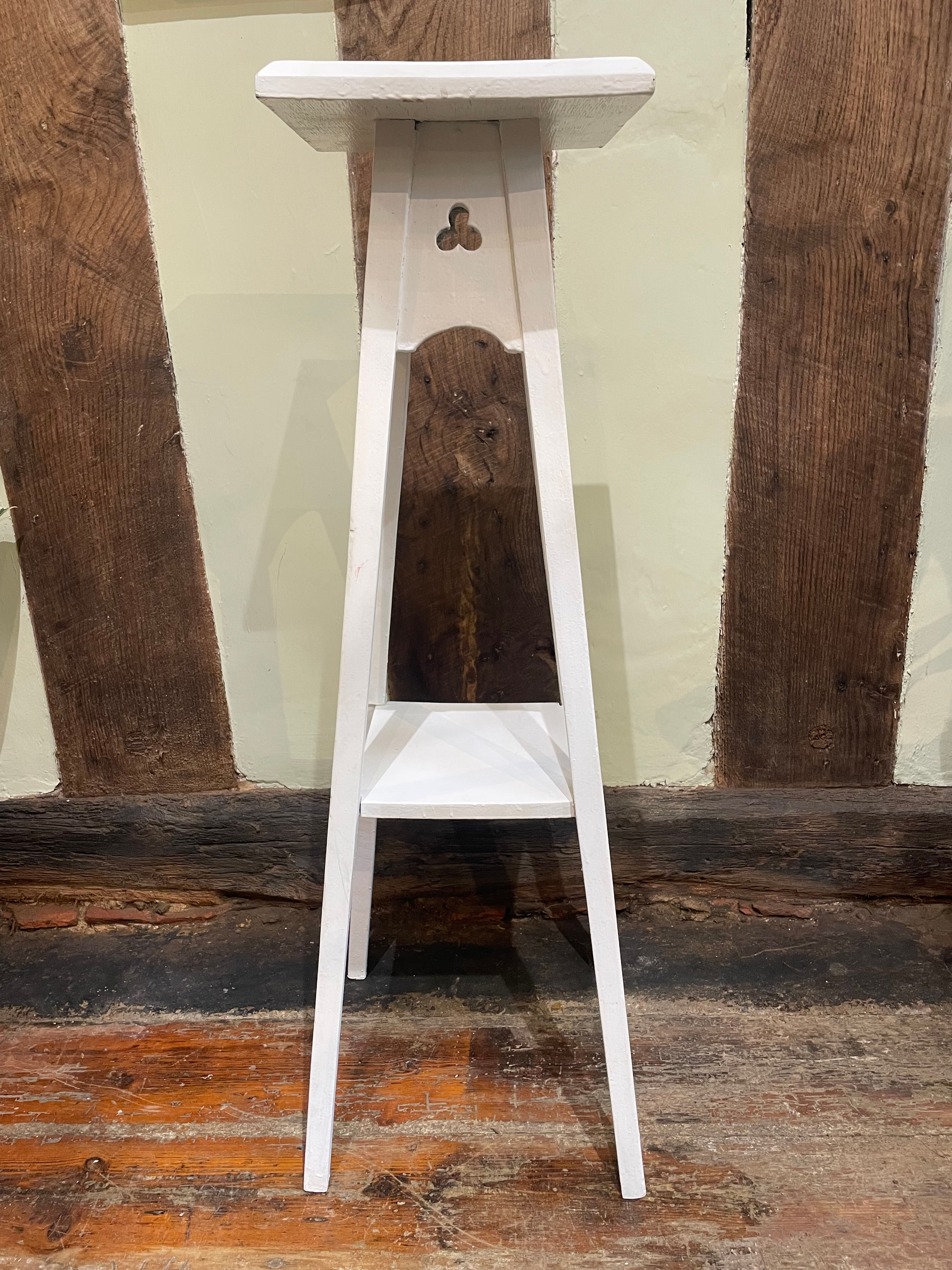 Painted Arts & Crafts Oak Plant Stand