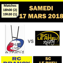 17/03/2018 - RC DRANCY reçoit LE RHEU