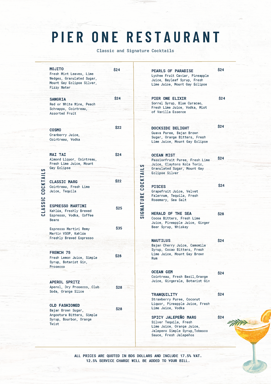 COCKTAILS | Pier One Restaurant