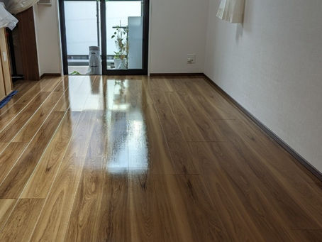 ［横浜市中区 ご入居後マンション施工］ハードガラスフロアコーティング、水廻りコーティング