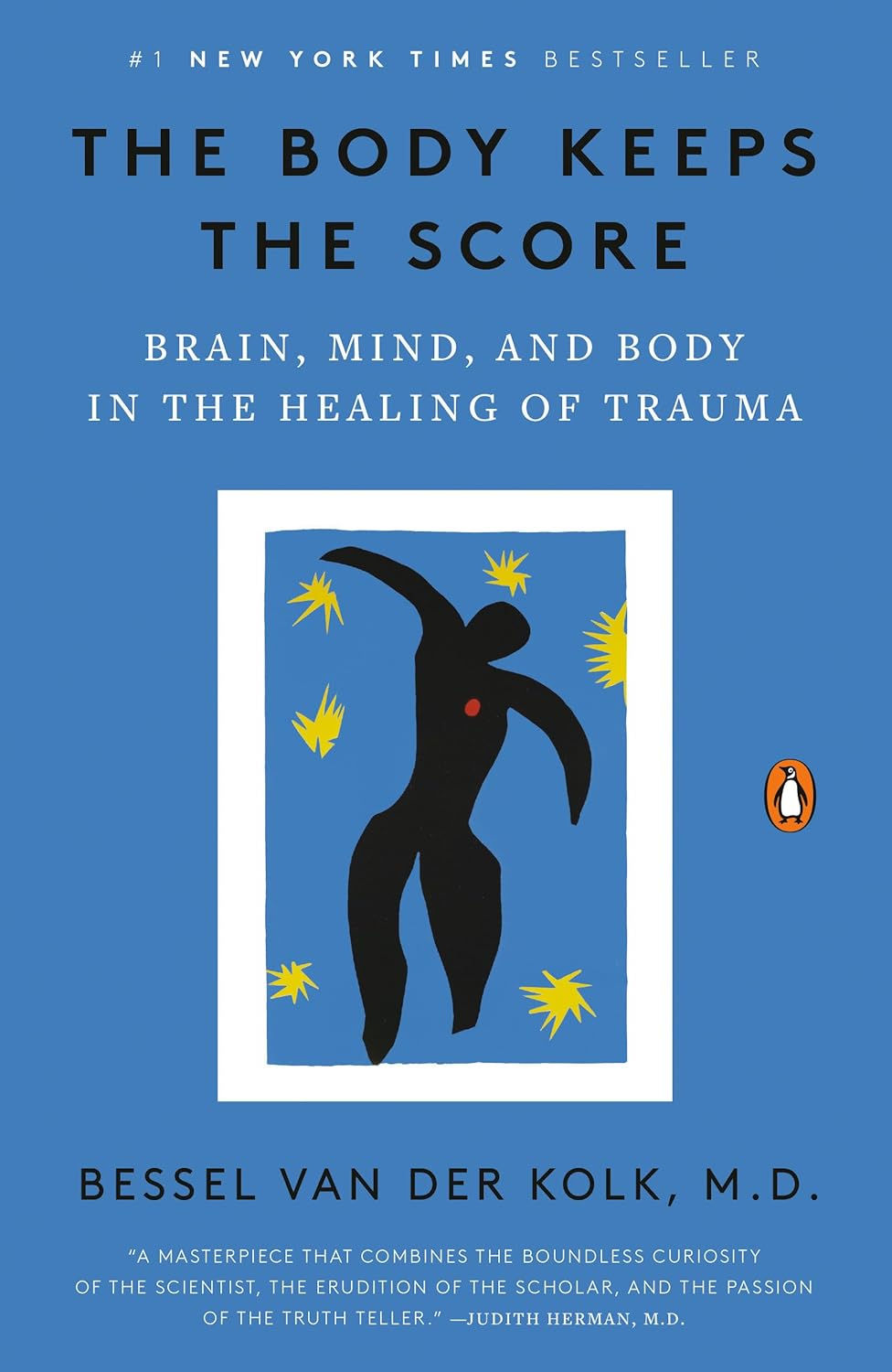 The Body Keeps the Score book by Bessel van der Kolk, M.D., exploring the connection between trauma, the brain, mind, and body in healing.