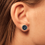 Miniaturbild: Ohrstecker Edelstahl – Kork blau metallic mit Einschlüssen 6, 8 oder