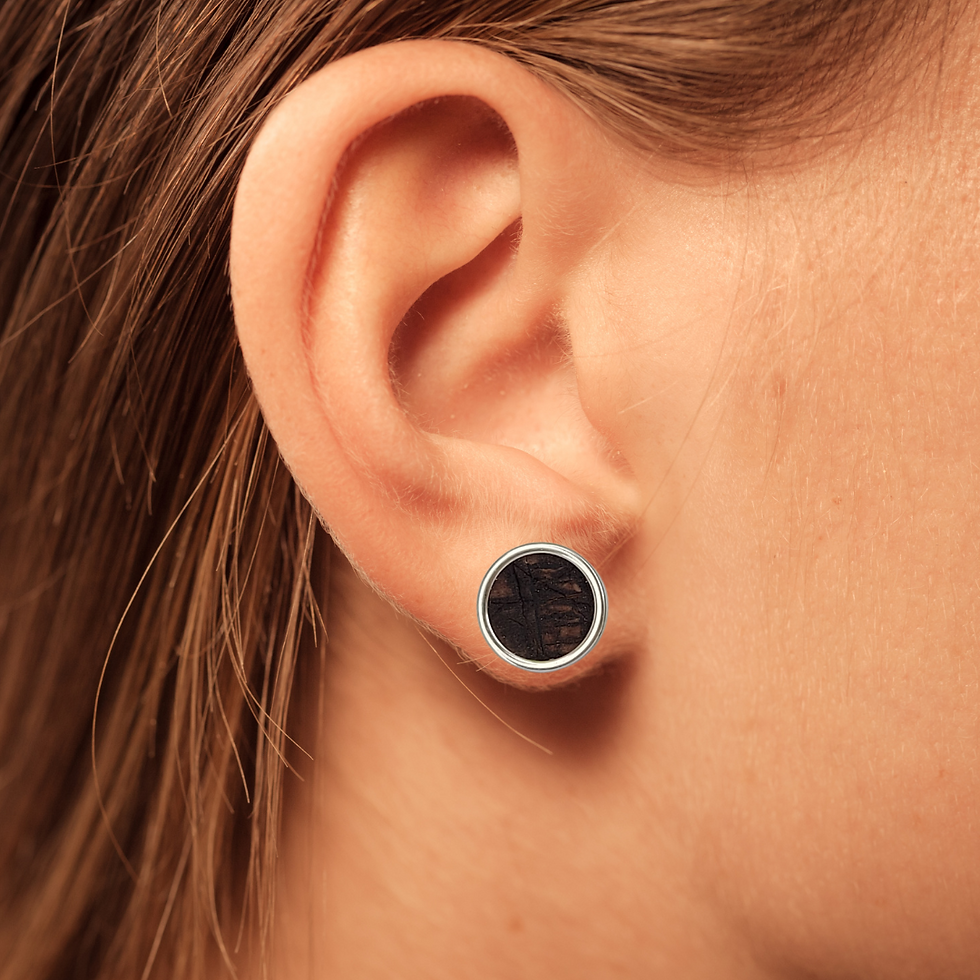 Miniaturbild: Ohrstecker Edelstahl – Kork braun Lederoptik 6, 8 oder 10mm