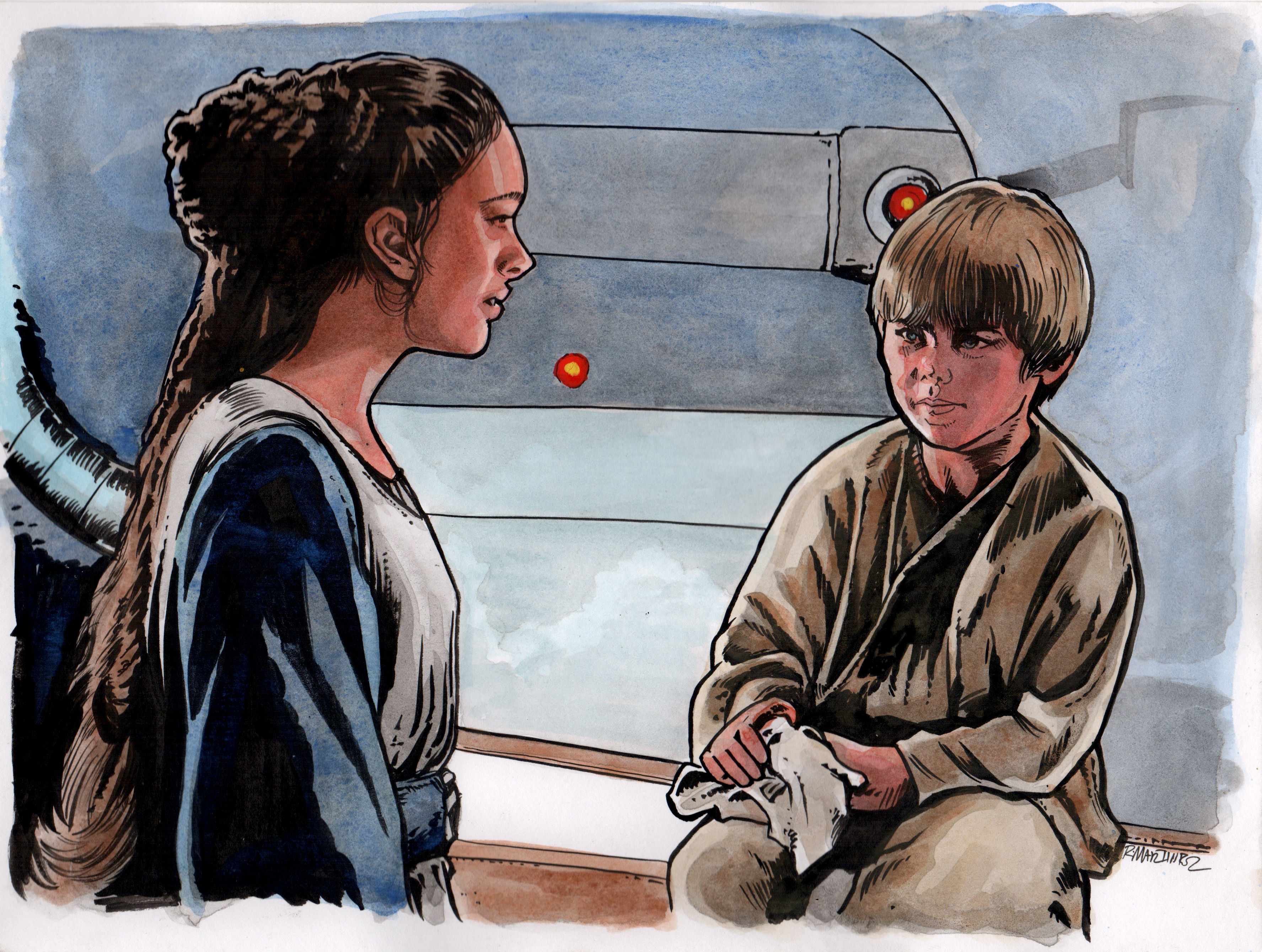 Anakin Skywalker meeting Padme-Episode 1 -Scholastic Books
