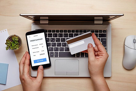 person paying bills online