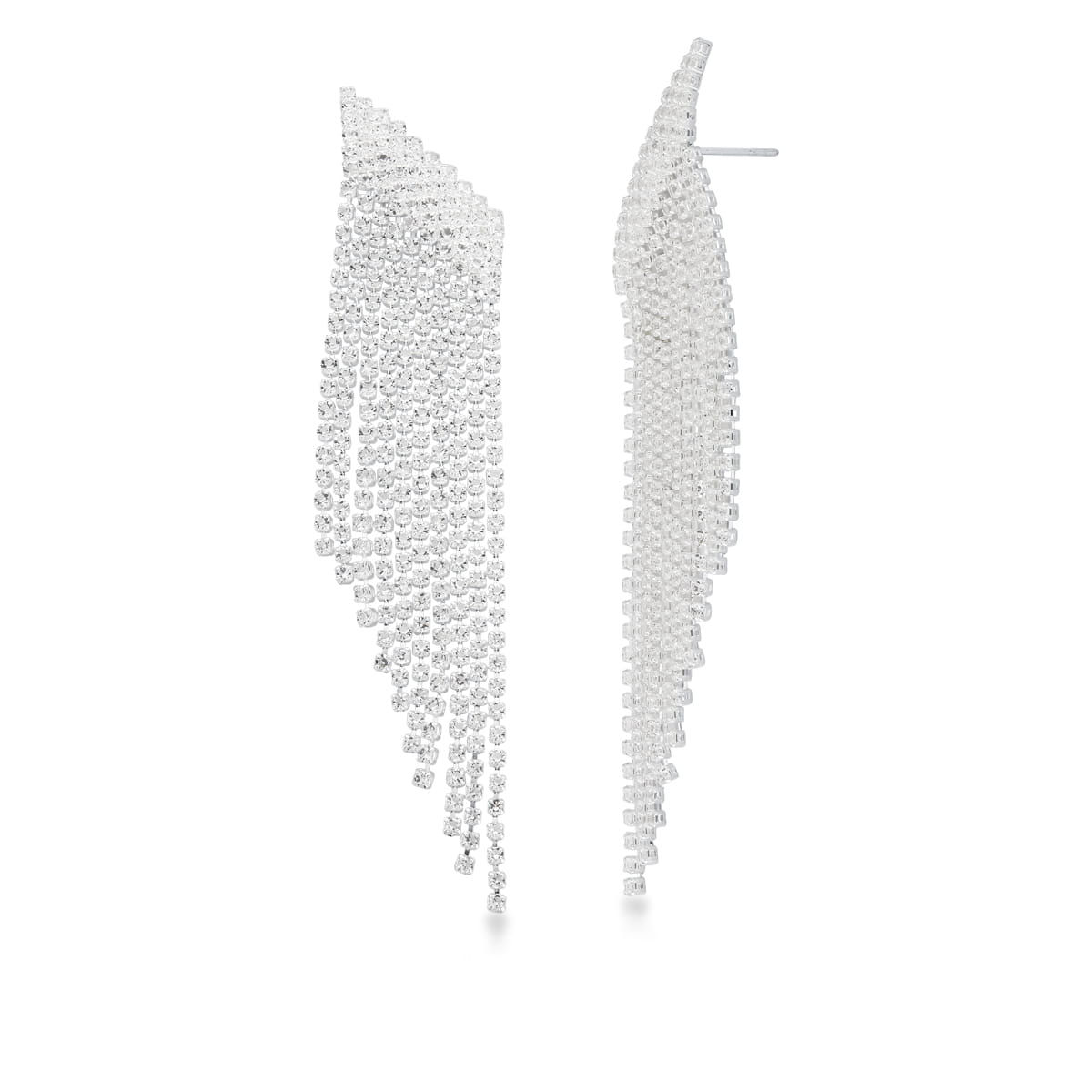 Brinco Ear Cuff com Zircônias Branca Banhado a Prata