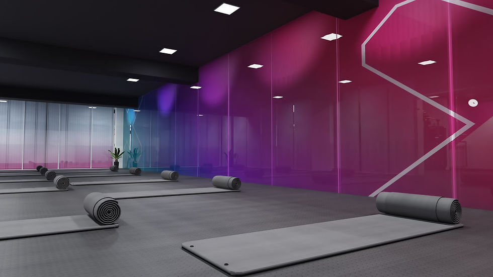 Gym class mats in studio