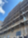 Scaffolding erected around building