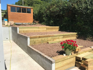 Newly installed area for planters
