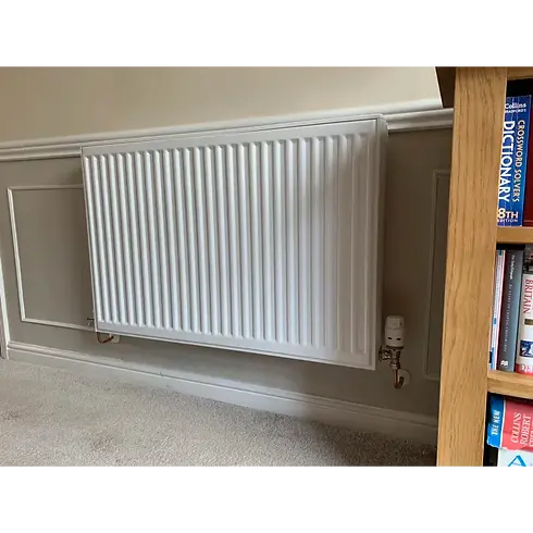 Radiator that has been fitted in a house