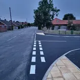 End of road line markings