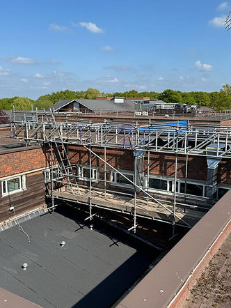 Specialist scaffolding on and around building