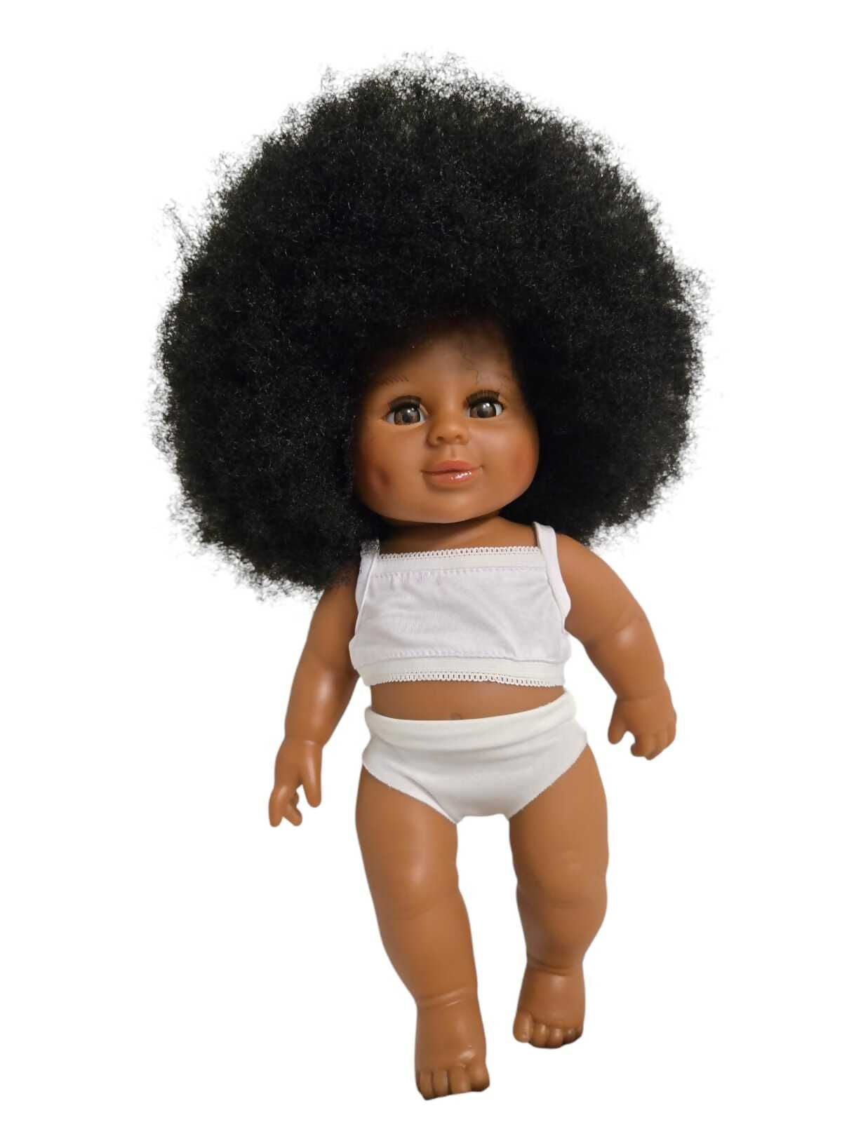 Ruby doll with large black afro hair