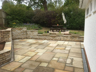 Black paving patio area