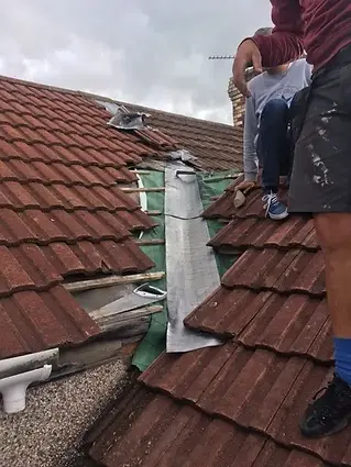 Repairs on a slate roof