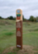 Routed timber interpretive sign