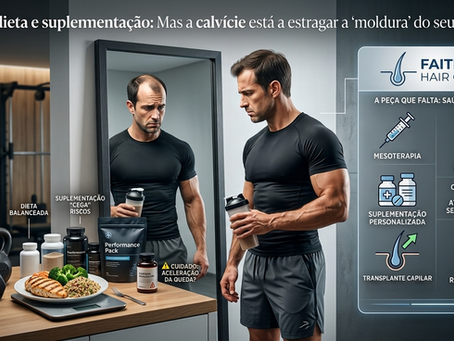 Treino, dieta e suplementação: Mas a calvície está a estragar a "moldura" do seu esforço?