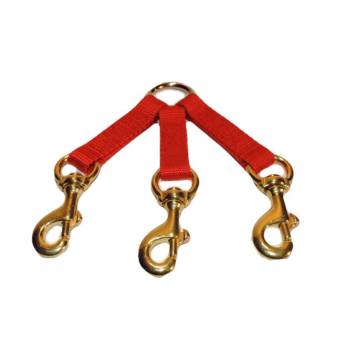 Thumbnail: Red nylon 3 dog coupler.